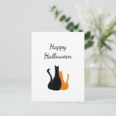 Happy Halloween Cute Cats Black Sinaasappel Briefkaart (Staand voorkant)