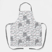 Happy Halloween Cute Cats & Skeletons Schort (Voorkant)