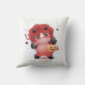 Happy Halloween Cute Dinosaur Pumpkin Spider Bats Kussen (Achterkant)