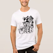 Happy Halloween Cute Doodle Pumpkin Cat Mummy Tri-Blend Shirt (Voorkant)