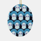 Happy Halloween Cute Funny Baby Ghost Blue Pattern Keramisch Ornament (Rechts)
