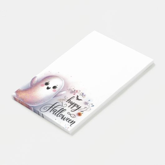 Happy Halloween Cute Ghost Post-it® Notes (Schuin)