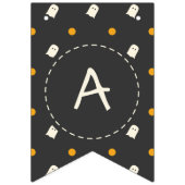 Happy Halloween. Cute Ghost Pumpkin Polka Dots. Vlaggetjes (Tweede vlag)