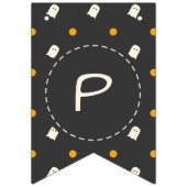 Happy Halloween. Cute Ghost Pumpkin Polka Dots. Vlaggetjes (Derde vlag)