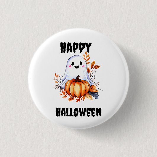 Happy Halloween Cute Ghost Ronde Button 3,2 Cm (Voorkant)