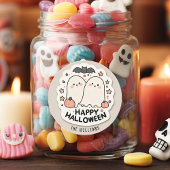 Happy Halloween Cute Ghost Ronde Sticker