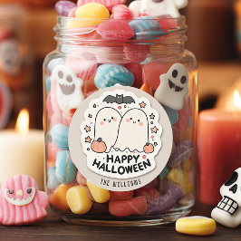 Happy Halloween Cute Ghost Ronde Sticker