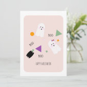 Happy Halloween Cute Ghost Sprinkles Kaart (Staand voorkant)