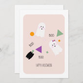 Happy Halloween Cute Ghost Sprinkles Kaart (Voorkant / Achterkant)