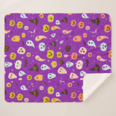Happy Halloween Cute Ghosts Sherpa Deken (Voorkant (horizontaal))