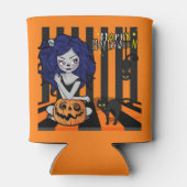 Happy Halloween Cute Girl, pomkins en Bats Blikjeskoeler (Achterkant)