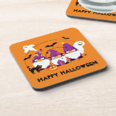Happy Halloween Cute Gnomes en Ghosts Spooky Bier Onderzetter (Linkerzijde)