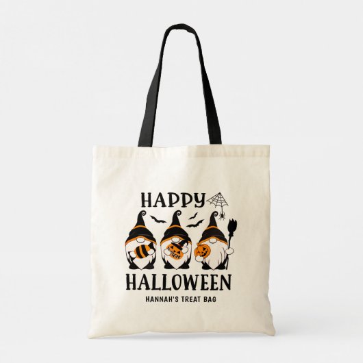 Happy Halloween Cute Gnomes Pumpkins Personalized Tote Bag (Achterkant)