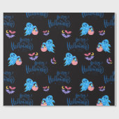 Happy Halloween Cute-hosts met snoep Cadeaupapier (Vlak)