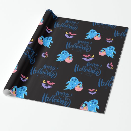 Happy Halloween Cute-hosts met snoep Cadeaupapier (Uitgerold)