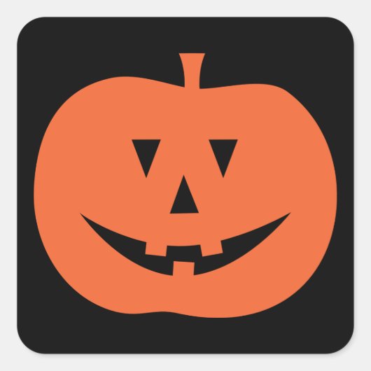 Happy Halloween | Cute Jack O Lantern Vierkante Sticker (Voorkant)
