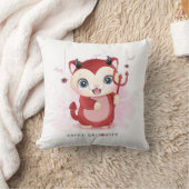 Happy Halloween Cute Kat Devil Spider Flying Bat Kussen (Deken)
