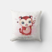 Happy Halloween Cute Kat Devil Spider Flying Bat Kussen (Voorkant)