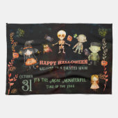 Happy Halloween Cute Monsters Theedoek (Horizontaal)