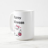 Happy Halloween Cute Pumpkin Ghost Koffiemok (Voorkant links)