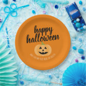 Happy Halloween - Cute Pumpkin Jack-o-Lantern Papieren Bordje (Feest)