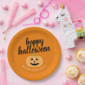 Happy Halloween - Cute Pumpkin Jack-o-Lantern Papieren Bordje (Feest)