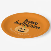 Happy Halloween - Cute Pumpkin Jack-o-Lantern Papieren Bordje (Gekanteld)