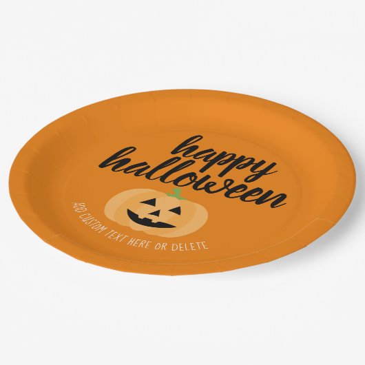 Happy Halloween - Cute Pumpkin Jack-o-Lantern Papieren Bordje (Gekanteld)