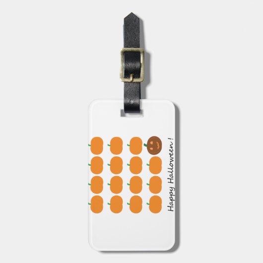 Happy Halloween Cute Pumpkin Patch Bagagelabel (Voorkant verticaal)