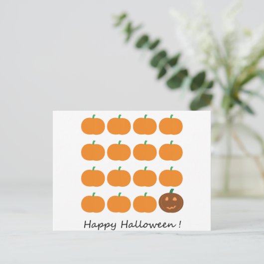 Happy Halloween Cute Pumpkin Patch Briefkaart (Staand voorkant)