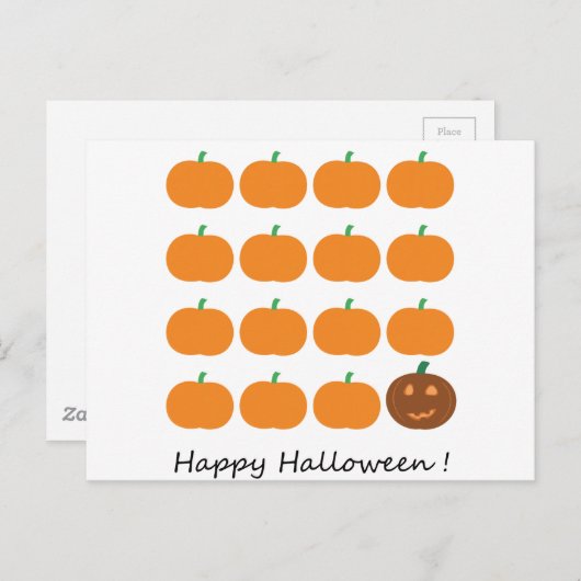 Happy Halloween Cute Pumpkin Patch Briefkaart (Voorkant / Achterkant)