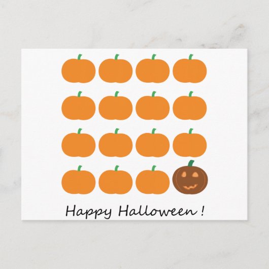 Happy Halloween Cute Pumpkin Patch Briefkaart (Voorkant)