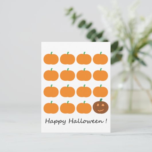 Happy Halloween Cute Pumpkin Patch Briefkaart (Staand voorkant)