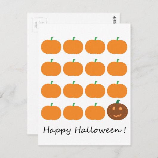 Happy Halloween Cute Pumpkin Patch Briefkaart (Voorkant / Achterkant)