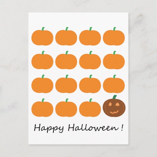 Happy Halloween Cute Pumpkin Patch Briefkaart (Voorkant)