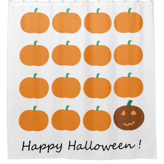 Happy Halloween Cute Pumpkin Patch Douchegordijn (Voorkant)
