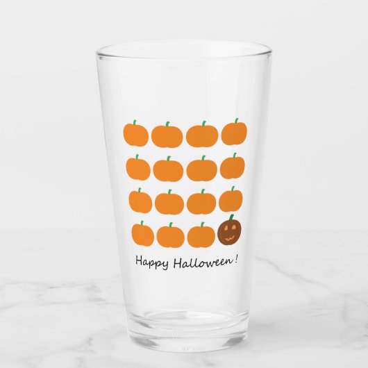 Happy Halloween Cute Pumpkin Patch Glas (Voorkant)