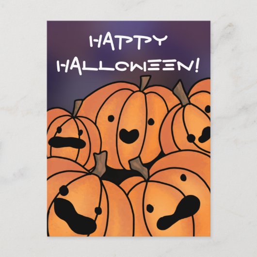 "Happy Halloween" Cute Pumpkin Patch Illustratie Briefkaart (Voorkant)
