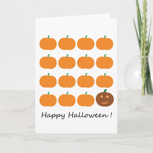 Happy Halloween Cute Pumpkin Patch Kaart (Voorkant)