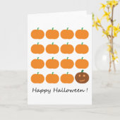 Happy Halloween Cute Pumpkin Patch Kaart (Gele Bloem)