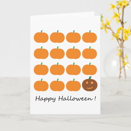 Happy Halloween Cute Pumpkin Patch Kaart (Gele Bloem)