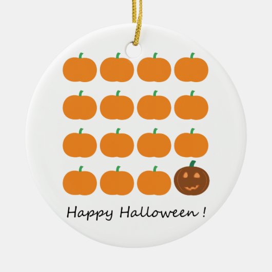 Happy Halloween Cute Pumpkin Patch Keramisch Ornament (Voorkant)