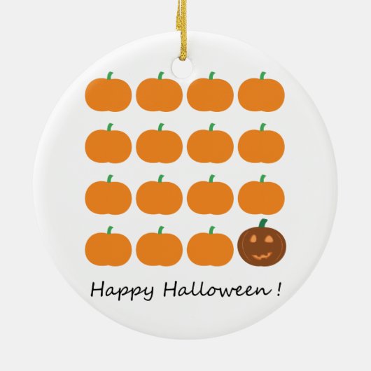 Happy Halloween Cute Pumpkin Patch Keramisch Ornament (Achterkant)