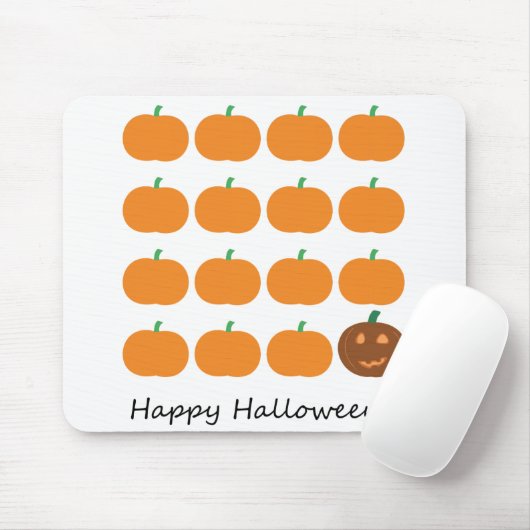 Happy Halloween Cute Pumpkin Patch Muismat (Met muis)
