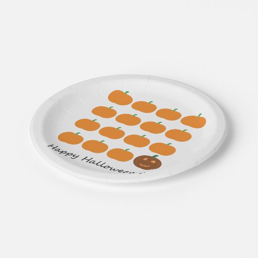 Happy Halloween Cute Pumpkin Patch Papieren Bordje (Gekanteld)