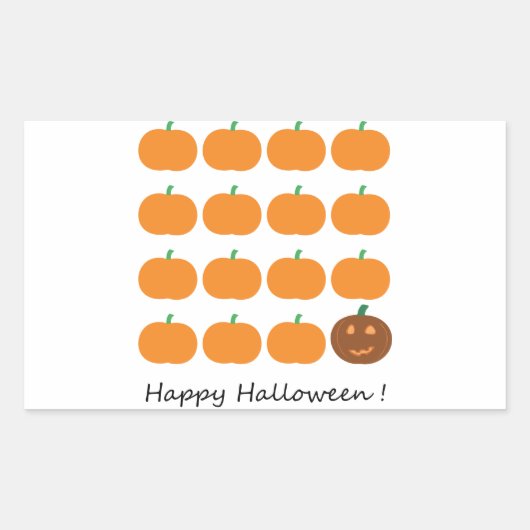 Happy Halloween Cute Pumpkin Patch Rechthoekige Sticker (Voorkant)
