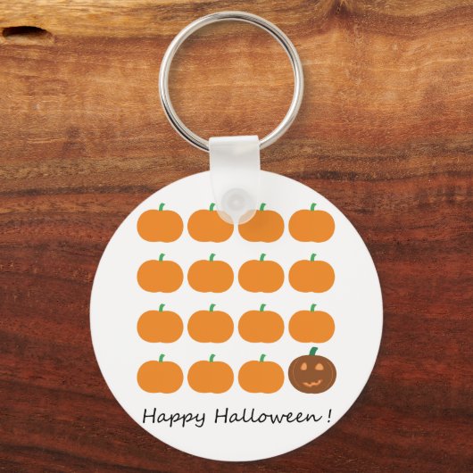 Happy Halloween Cute Pumpkin Patch Sleutelhanger (Voorkant)