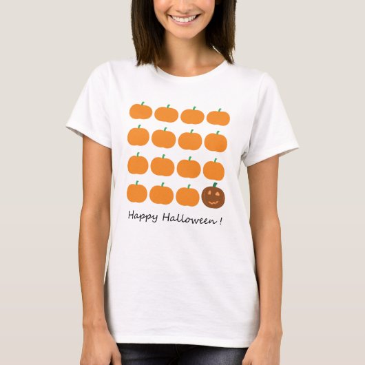 Happy Halloween Cute Pumpkin Patch T-shirt (Voorkant)