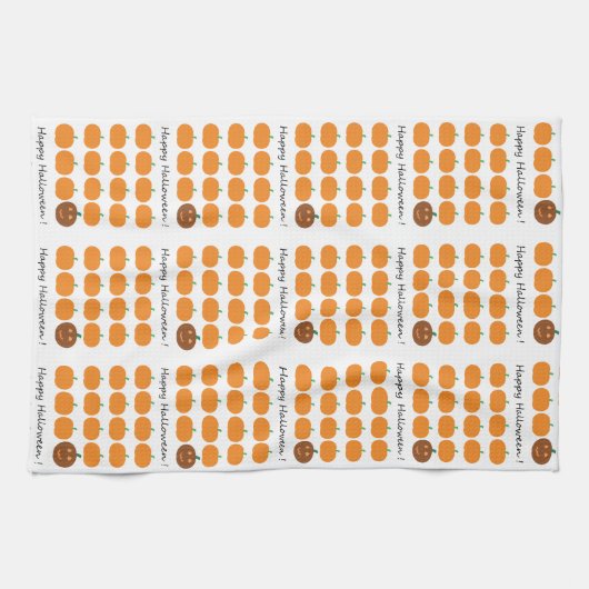 Happy Halloween Cute Pumpkin Patch Theedoek (Horizontaal)