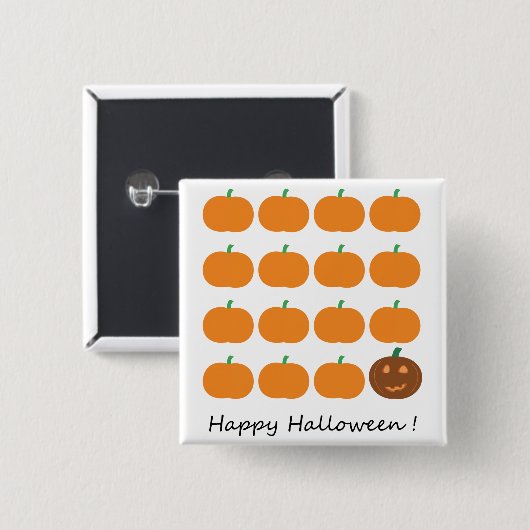 Happy Halloween Cute Pumpkin Patch Vierkante Button 5,1 Cm (Voorkant /achterkant)